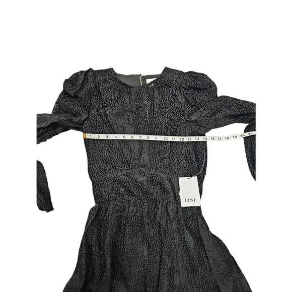 New LINI Gemma Velvet Polka Dot Long Sheer Sleeves Mini Cocktail Dress S - Picture 13 of 13